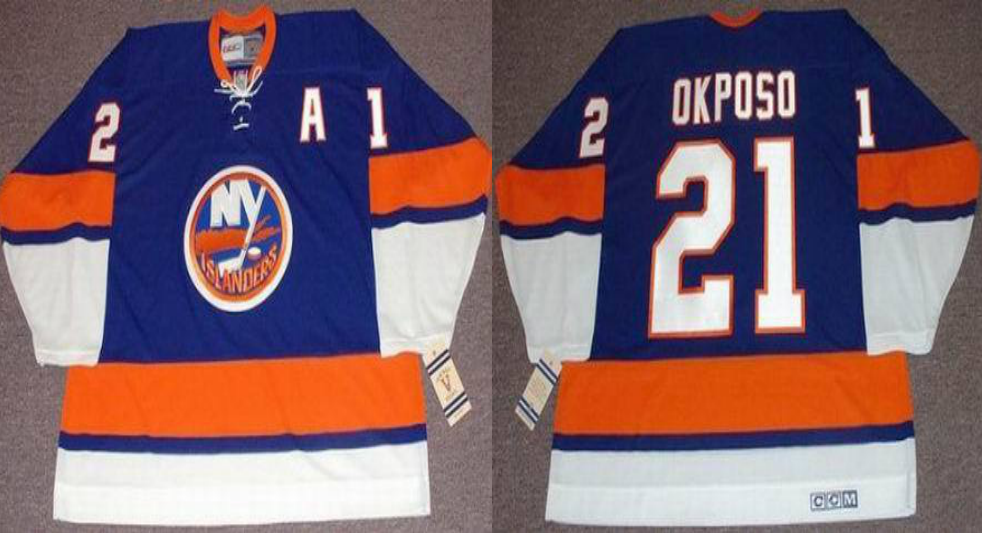 2019 Men New York Islanders 21 Okposo blue CCM NHL jersey